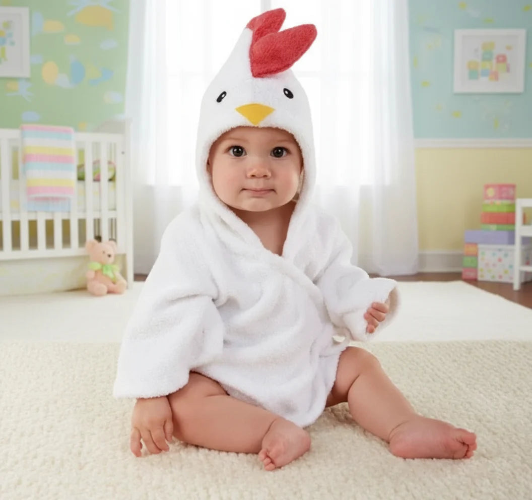 CozyNest – Miękki i chłonny – szlafrok z motywem zwierzęcym