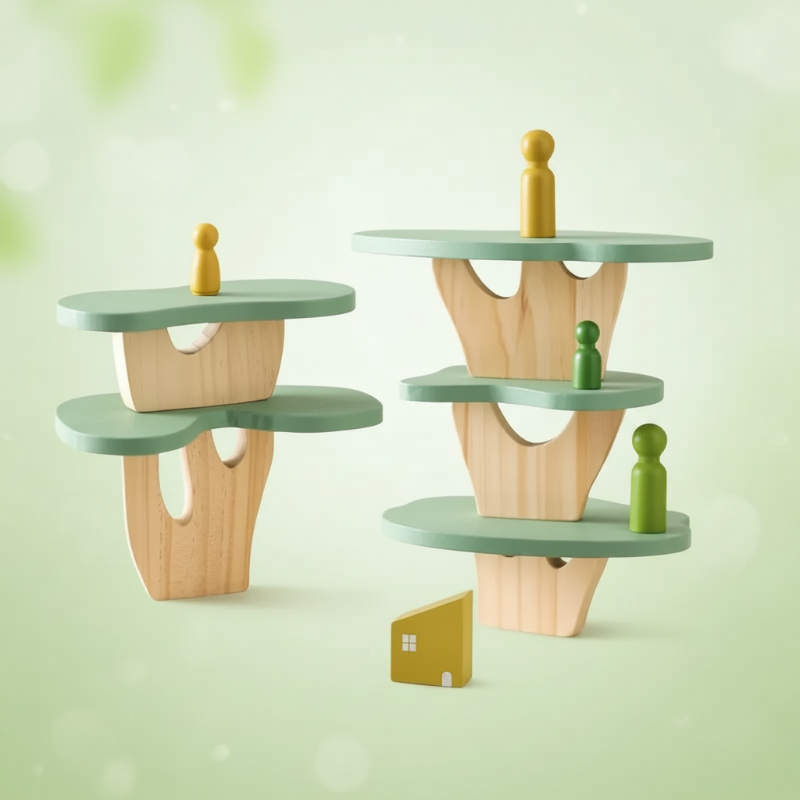 Wooden Forest Blocks – Kreatywność i rozwój – zestaw drewnianych klocków do układania
