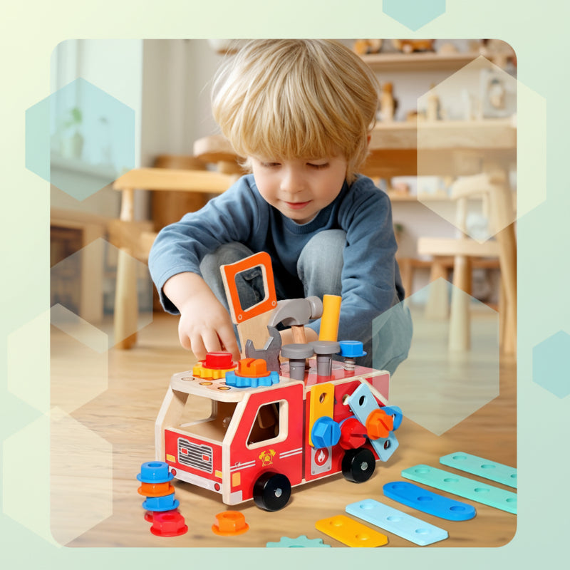 BuildRescue – Edukacyjne i kreatywne – Drewniany wóz strażacki