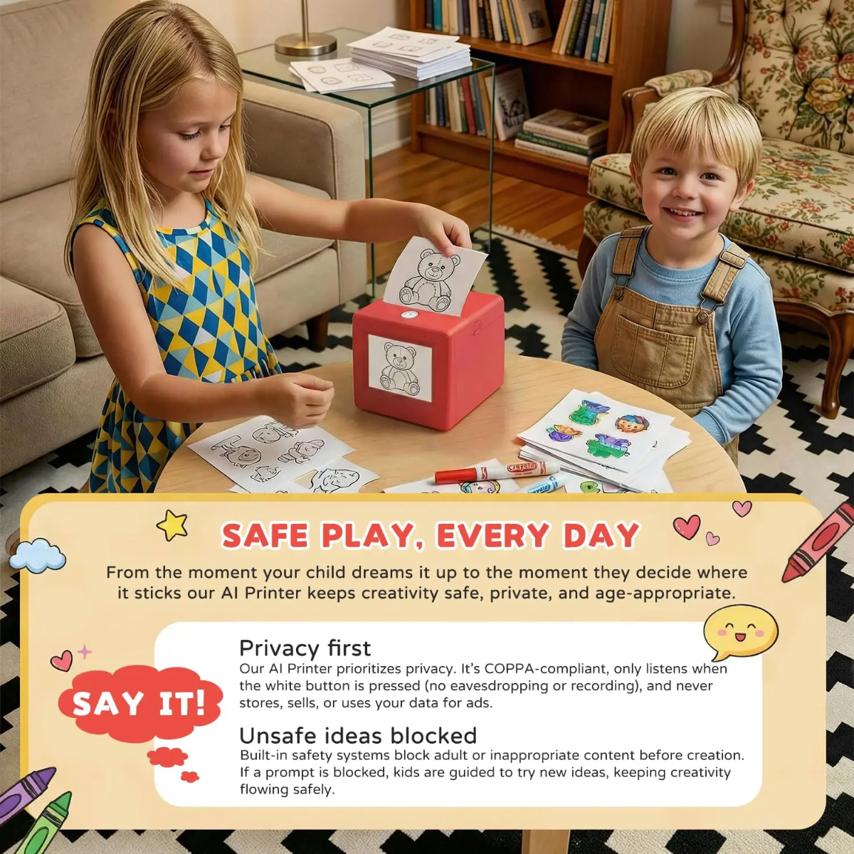 StickerMagic – Edukacyjne i kreatywne – drukarka naklejek z AI dla dzieci