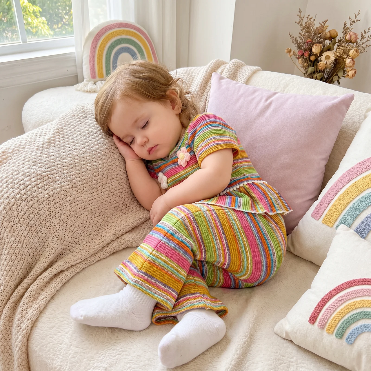 RainbowBloom – Kolorowy i uroczy – strój dziecięcy „Flower Power”