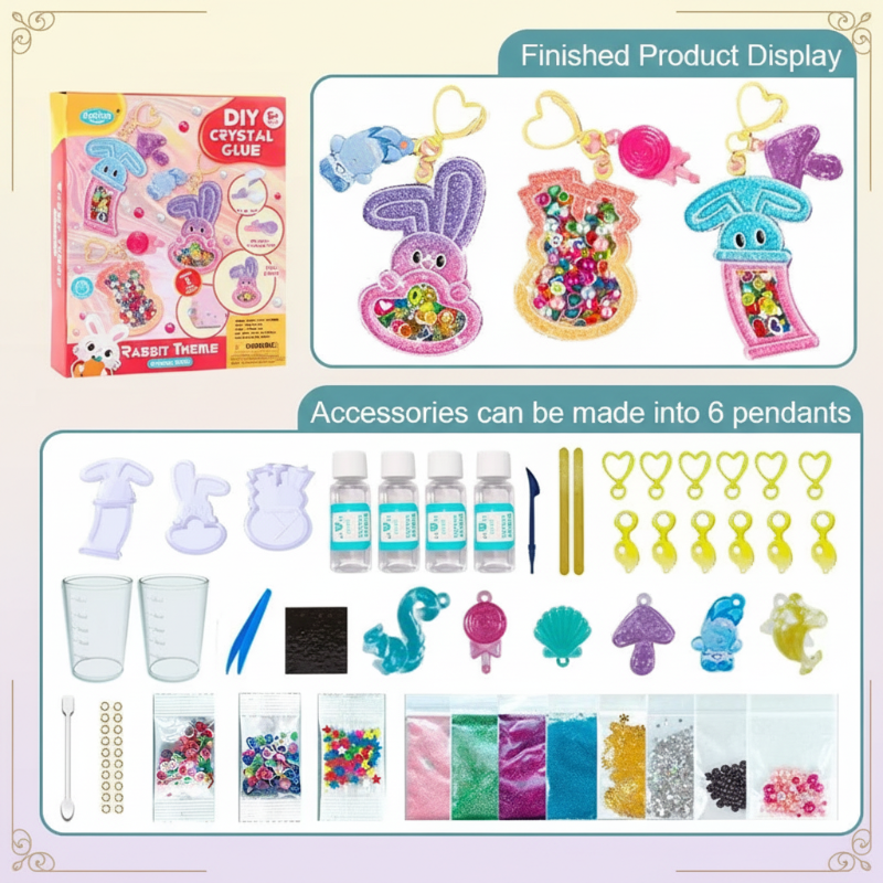 DIY Crystal Keychain Kit – Kreatywne i zabawne – zestaw do wykonania breloczka