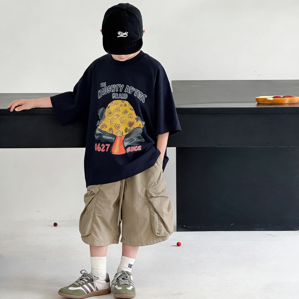MushroomPlay – Styl casual i streetwear – koszulka oversize z nadrukiem grzybów