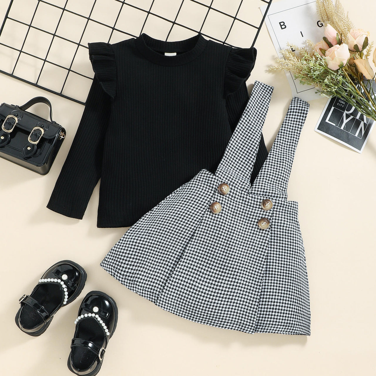 Mini Fashion™ - Dwuczęściowy zestaw z sukienką - Odzież dla dzieci