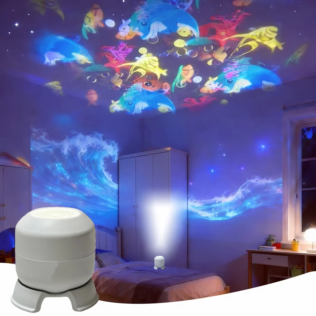 SeaDream – Zabawa i nauka – obrotowa lampka nocna LED 360°