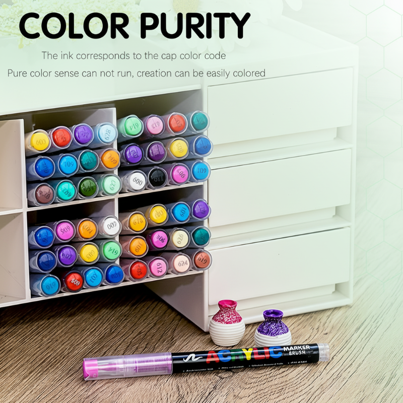 ColorCraft – Kreatywne i trwałe – Markery akrylowe z końcówką pędzelkową