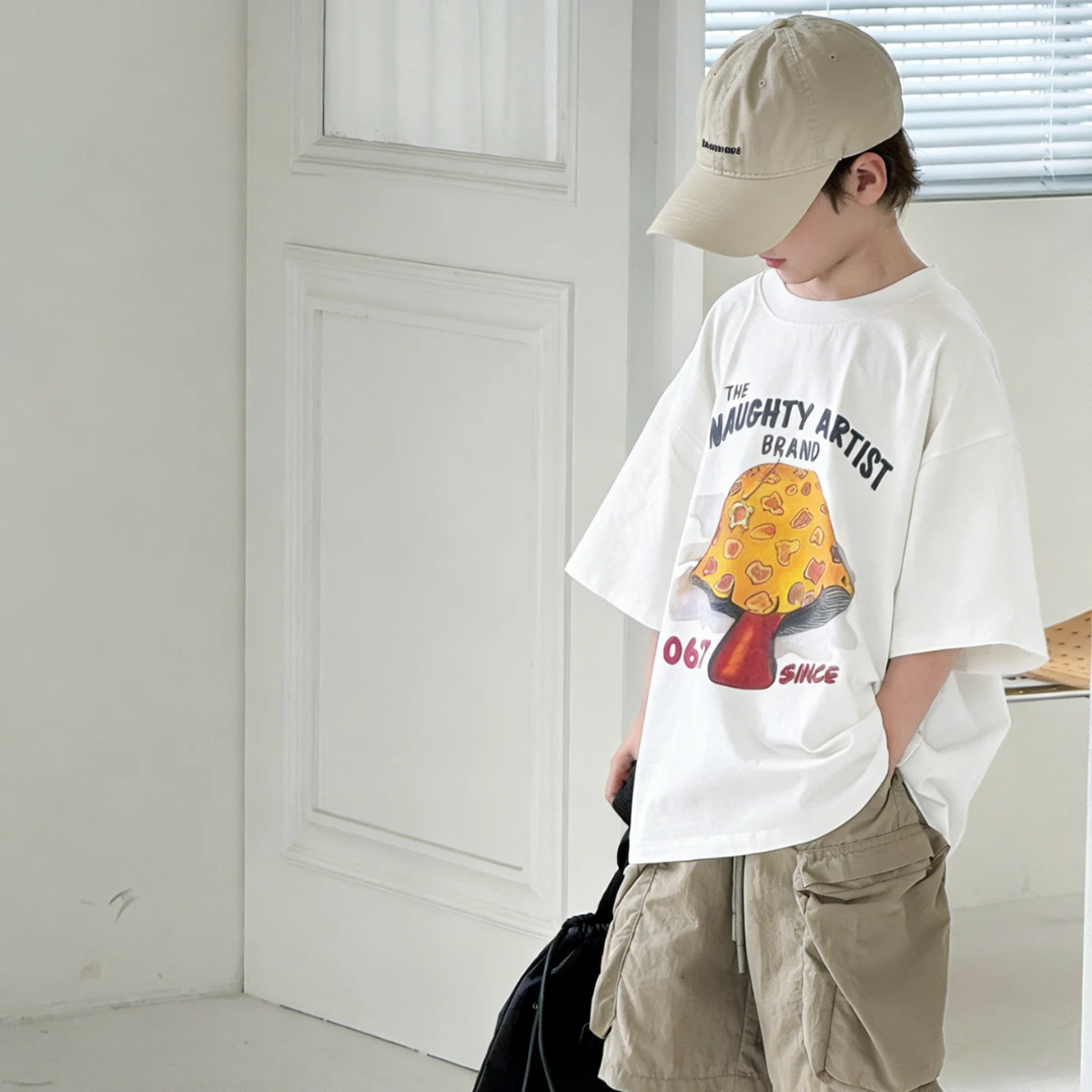 MushroomPlay – Styl casual i streetwear – koszulka oversize z nadrukiem grzybów