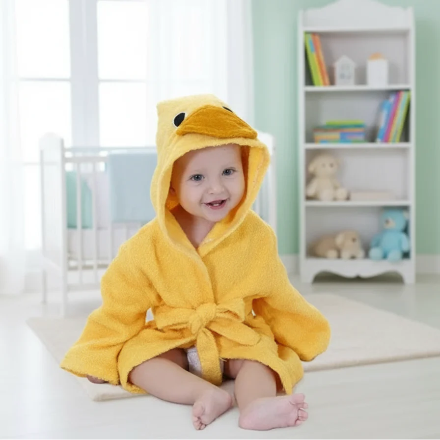 CozyNest – Miękki i chłonny – szlafrok z motywem zwierzęcym