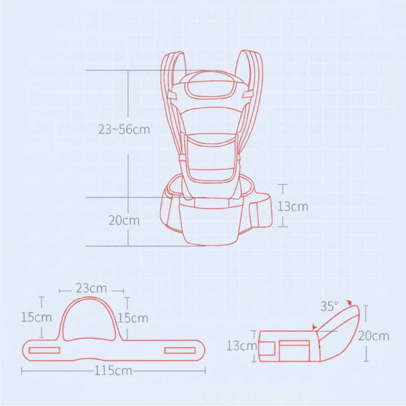 CozyCarry – Praktyczny i regulowany – nosidełko dla dzieci 3 w 1
