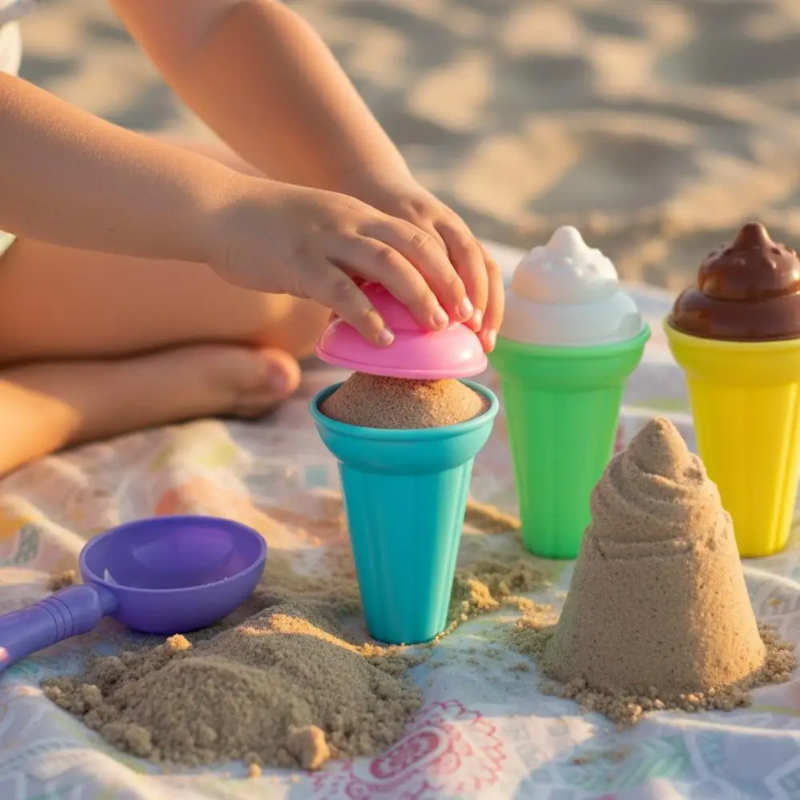 BeachFun – Zabawa w piasku i kreatywność – zestaw do zabawy „Piasek, lody, łopatka”