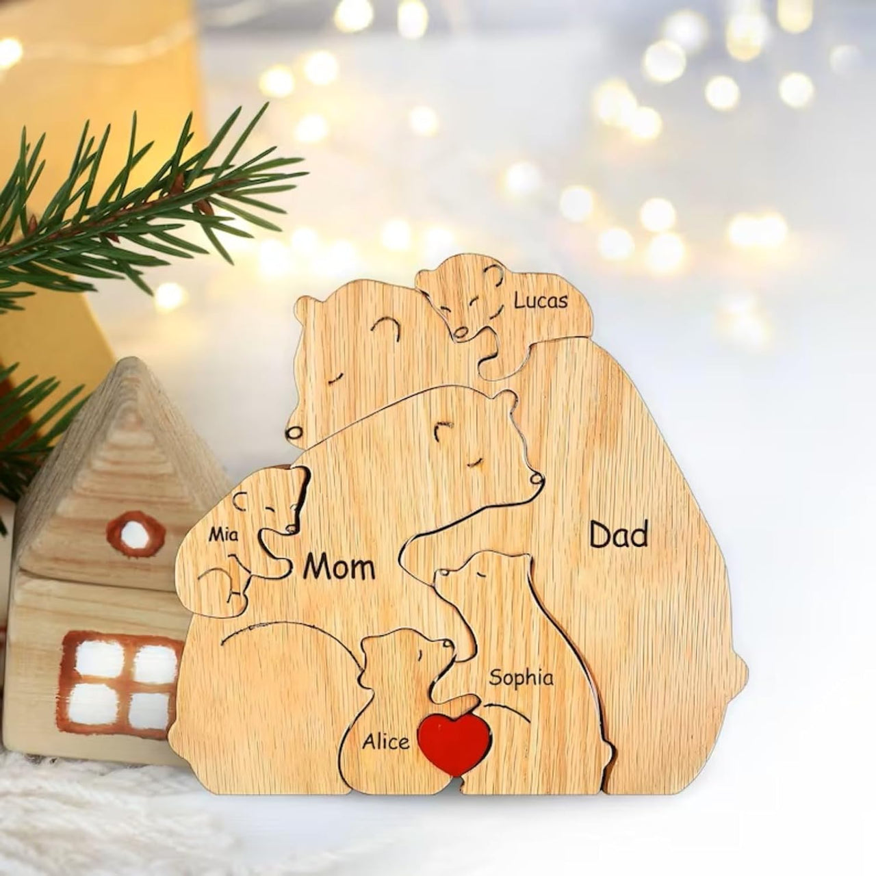 Family Puzzle™ – spersonalizowany prezent na Dzień Matki z rodziną misiów