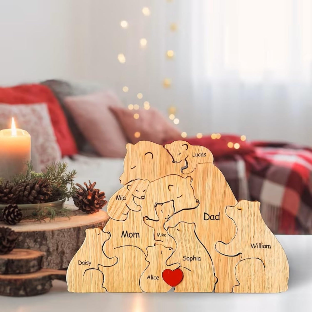 Family Puzzle™ – spersonalizowany prezent na Dzień Matki z rodziną misiów