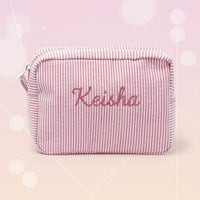 Thumbnail for Striped Name Pouch – spersonalizowana i stylowa kosmetyczka