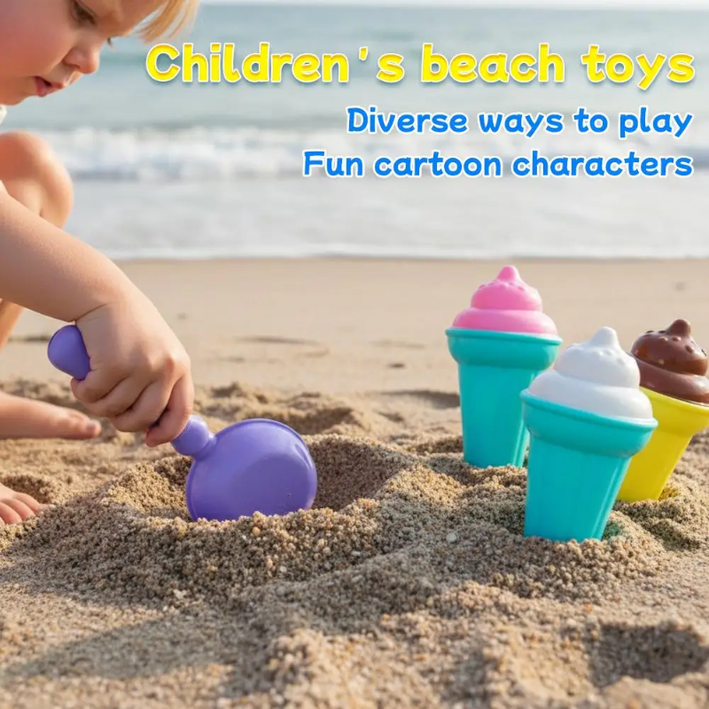 BeachFun – Zabawa w piasku i kreatywność – zestaw do zabawy „Piasek, lody, łopatka”