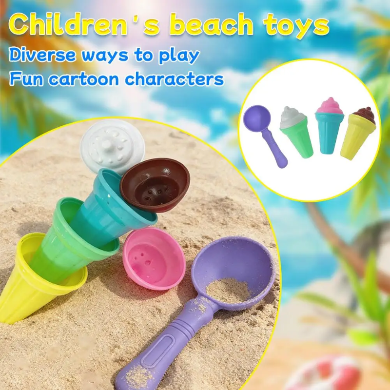 BeachFun – Zabawa w piasku i kreatywność – zestaw do zabawy „Piasek, lody, łopatka”