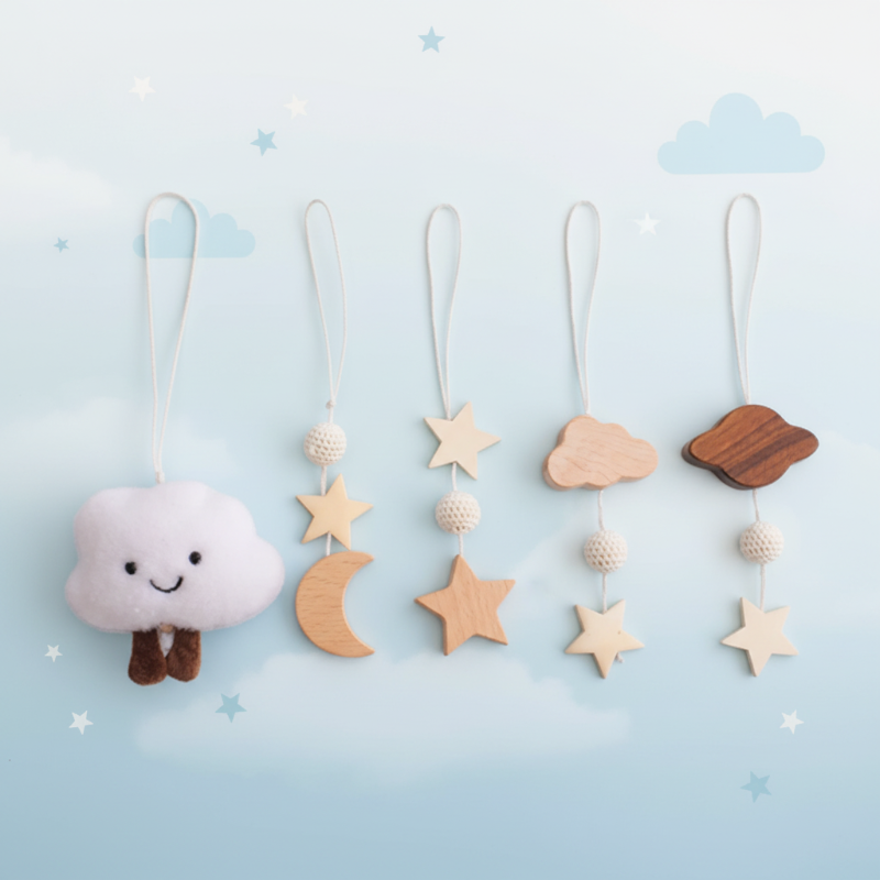 Wooden Baby Rattle Toy – Rozwój zmysłów i bezpieczeństwo – Baby Gym