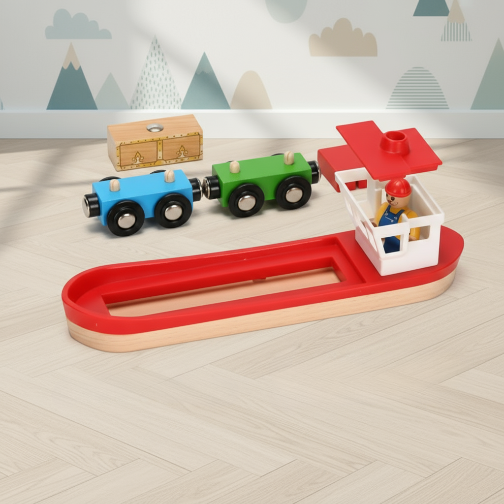 Woods – Stylowy i edukacyjny – drewniany zestaw do zabawy „Transport publiczny”