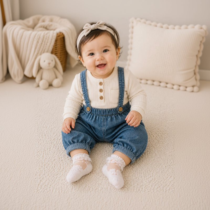 BabyBliss – Wygodne i lekkie – skarpetki z koronką dla niemowląt