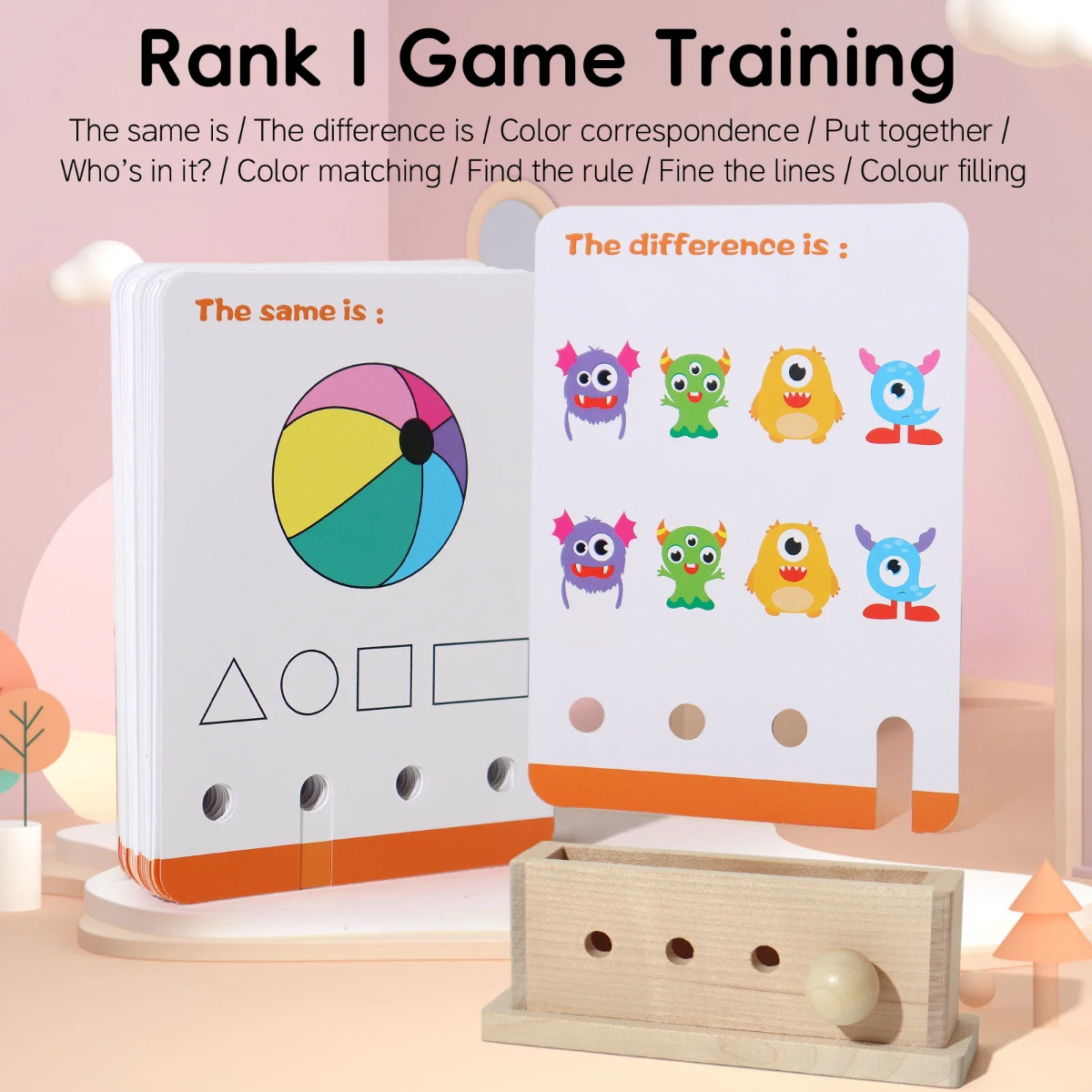BrainyKids – Logiczne i zabawne – drewniana gra edukacyjna z kartami