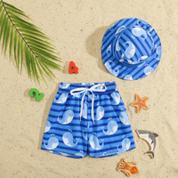 Thumbnail for Beach Set – Kolorowe i stylowe – kąpielówki z nadrukiem i czapka