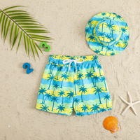 Thumbnail for Beach Set – Kolorowe i stylowe – kąpielówki z nadrukiem i czapka