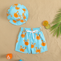 Thumbnail for Beach Set – Kolorowe i stylowe – kąpielówki z nadrukiem i czapka