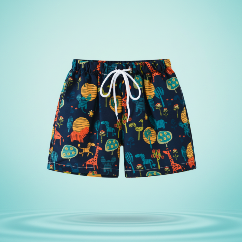 Beach Shorts – Lekkie i zabawne – tropikalne kąpielówki dla dzieci
