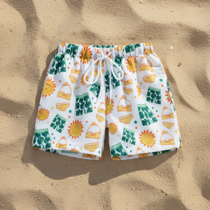 Beach Shorts – Lekkie i zabawne – tropikalne kąpielówki dla dzieci