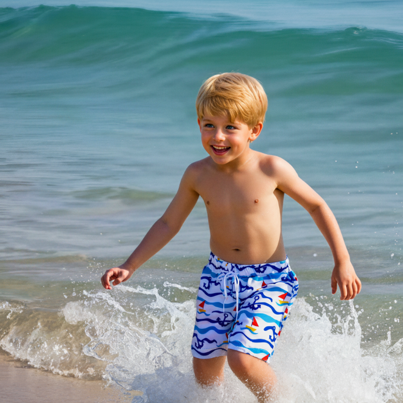 Beach Shorts – Lekkie i zabawne – tropikalne kąpielówki dla dzieci