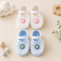 Thumbnail for SweetFeet – Miękkie i urocze – skarpetki dla niemowląt z motywem kwiatowym i koronką