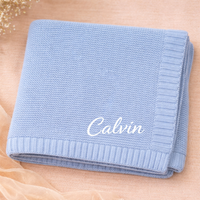 Thumbnail for Personalized Baby Blanket – Miękki i wyjątkowy – bawełniany koc z indywidualnym haftem