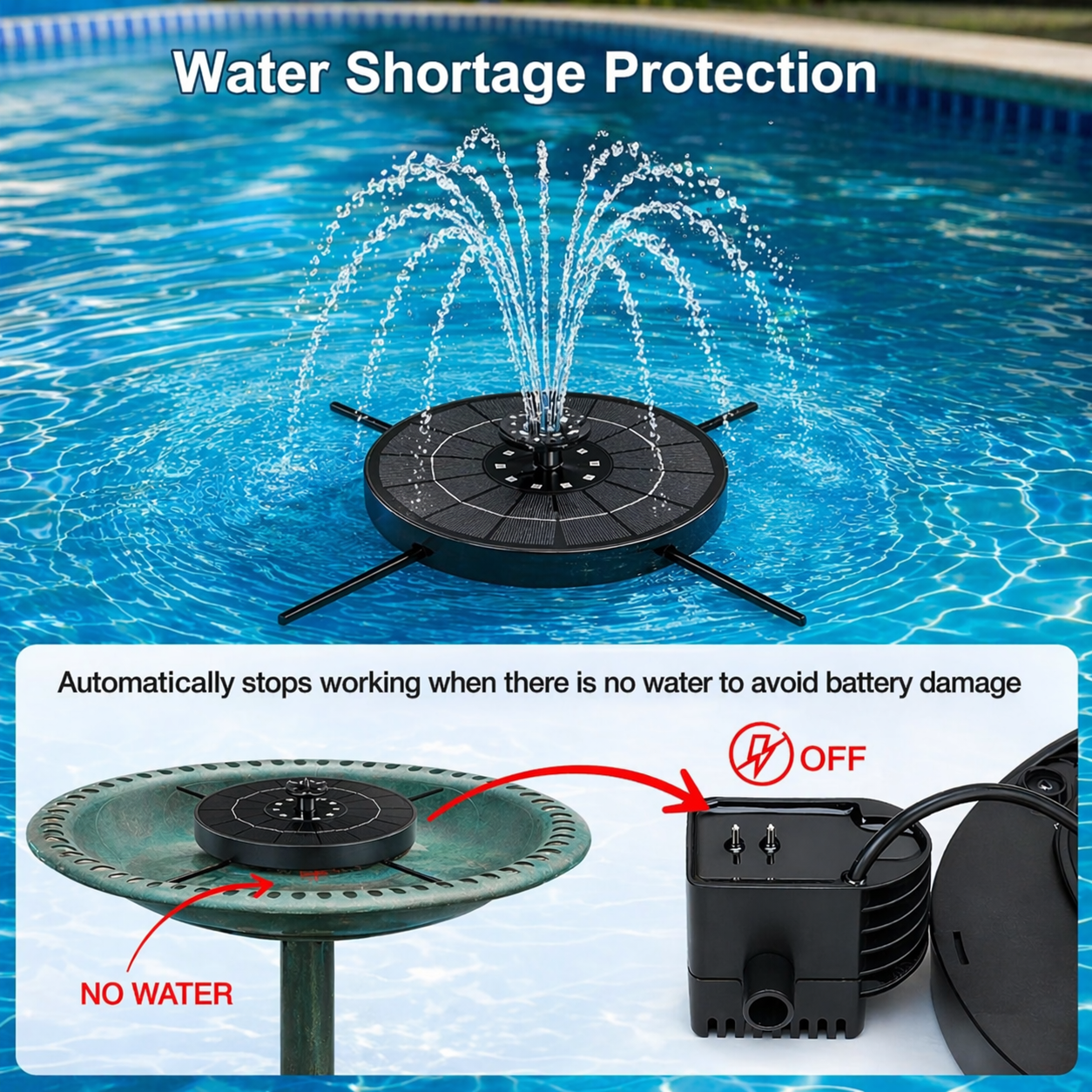 Solar LED Fountain Toy – Zabawne i interaktywne – fontanna z zabawkami wodnymi