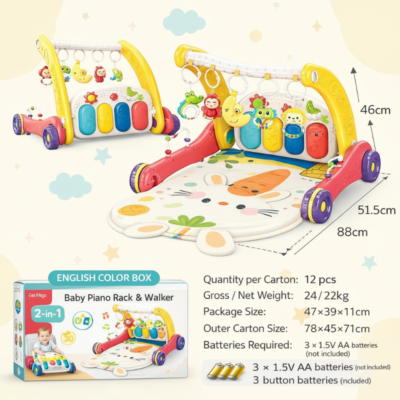 Step & Play – interaktywny i bezpieczny – 3 w 1 chodzik i gimnastyka dla niemowląt