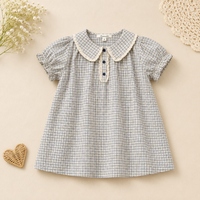 Thumbnail for Short Sleeve Embroidery Dress – Elegancja i wygoda – sukienka dla dziewczynek w stylu butikowym