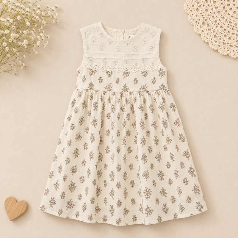 Short Sleeve Embroidery Dress – Elegancja i wygoda – sukienka dla dziewczynek w stylu butikowym
