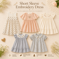 Thumbnail for Short Sleeve Embroidery Dress – Elegancja i wygoda – sukienka dla dziewczynek w stylu butikowym