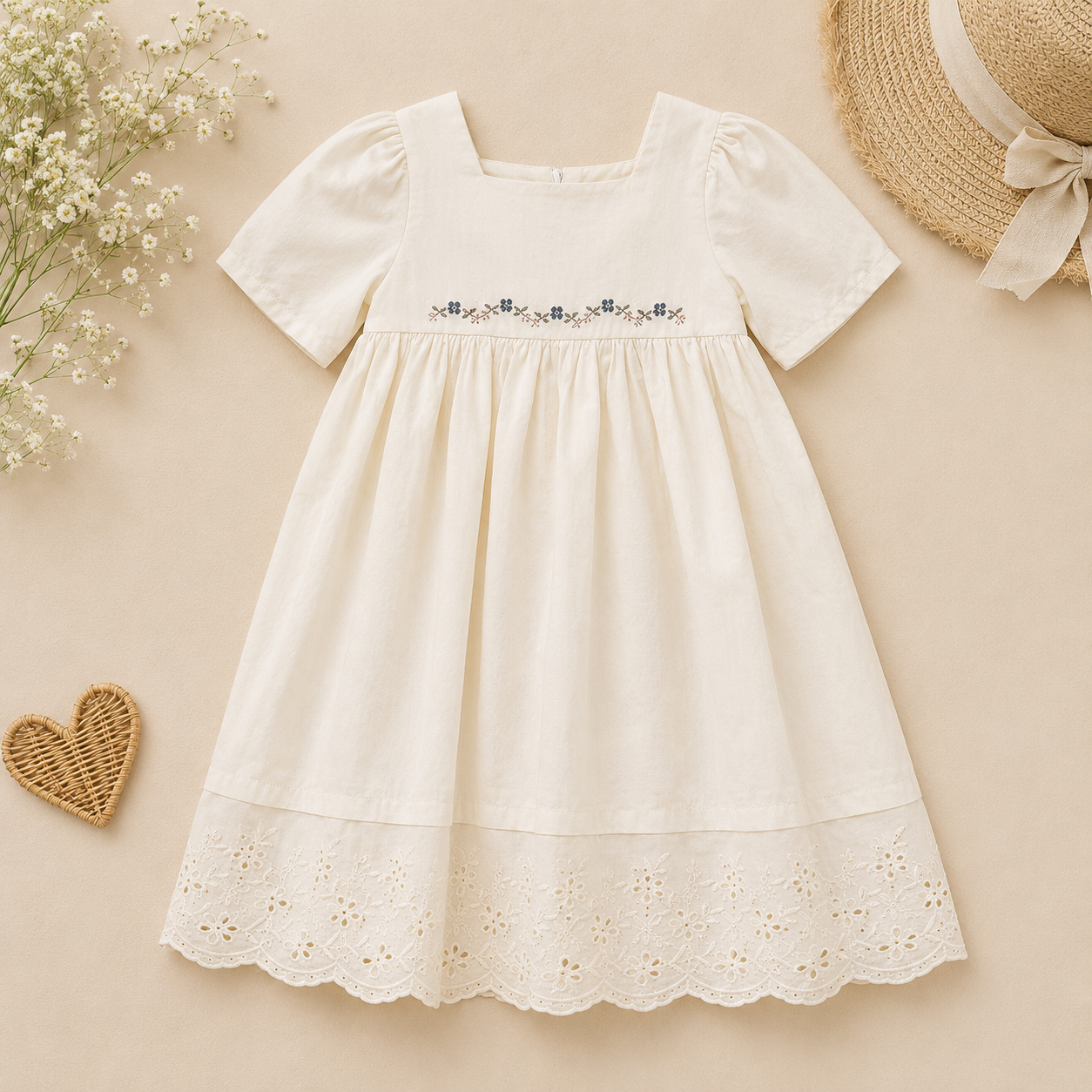 Lace Stitching Dress – Elegancja i wygoda – koronki i hafty