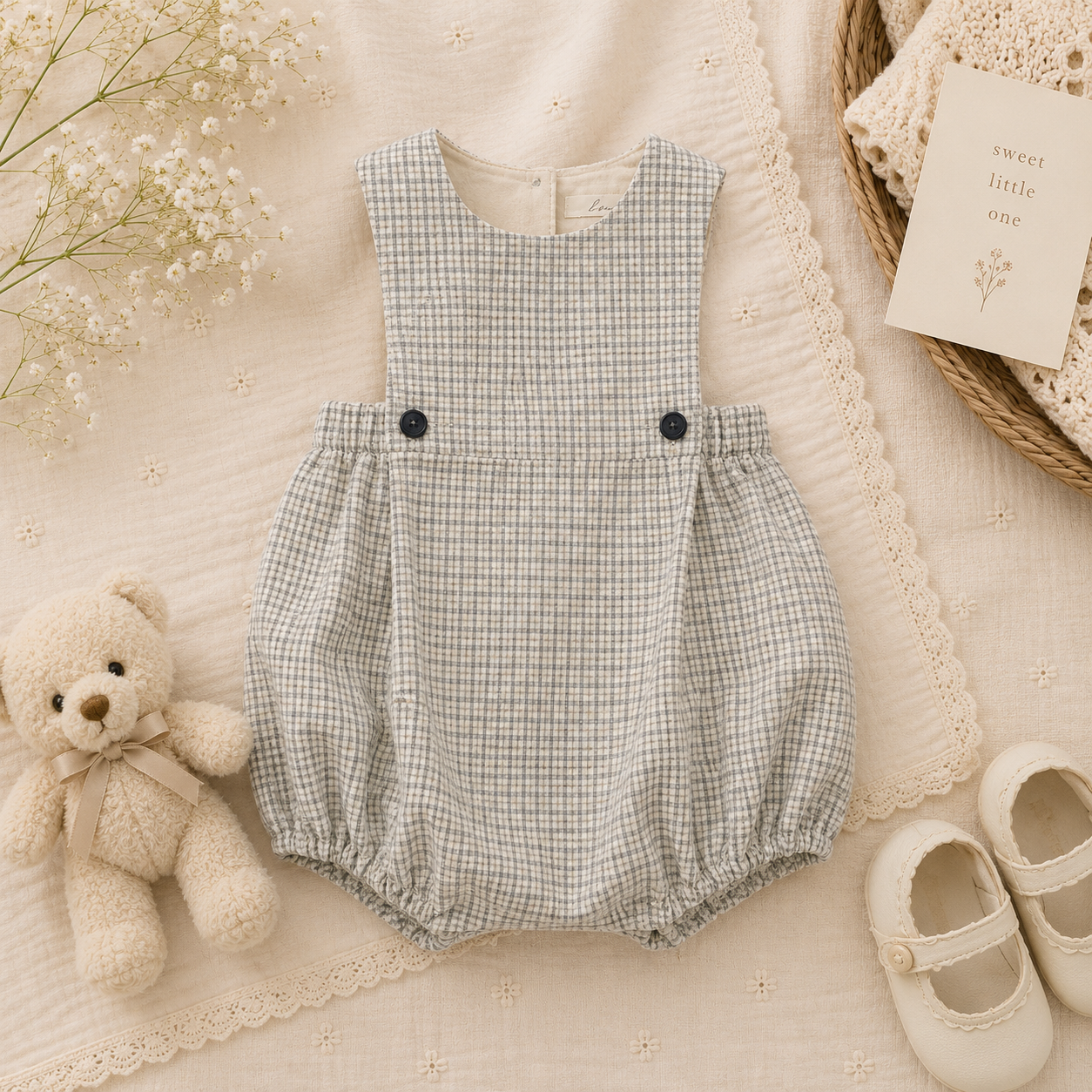 Vintage Rompers – Ponadczasowy i miękki – kombinezon dla niemowląt