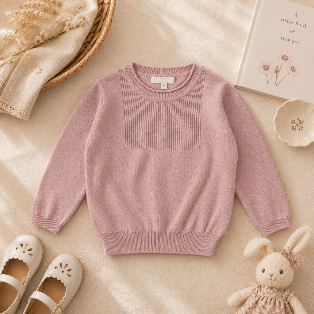 Thin Cotton Pullover – Światło i komfort – dziecięcy sweter z dzianiny
