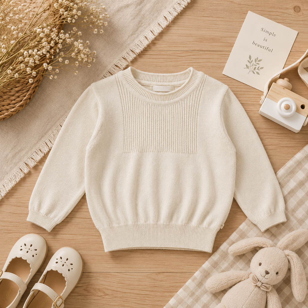 Thin Cotton Pullover – Światło i komfort – dziecięcy sweter z dzianiny