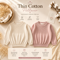 Thumbnail for Thin Cotton Pullover – Światło i komfort – dziecięcy sweter z dzianiny