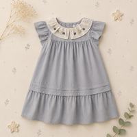 Thumbnail for Princess Dress – Stylowa i wygodna – sukienka z haftowanym kołnierzem