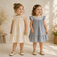 Thumbnail for Princess Dress – Stylowa i wygodna – sukienka z haftowanym kołnierzem