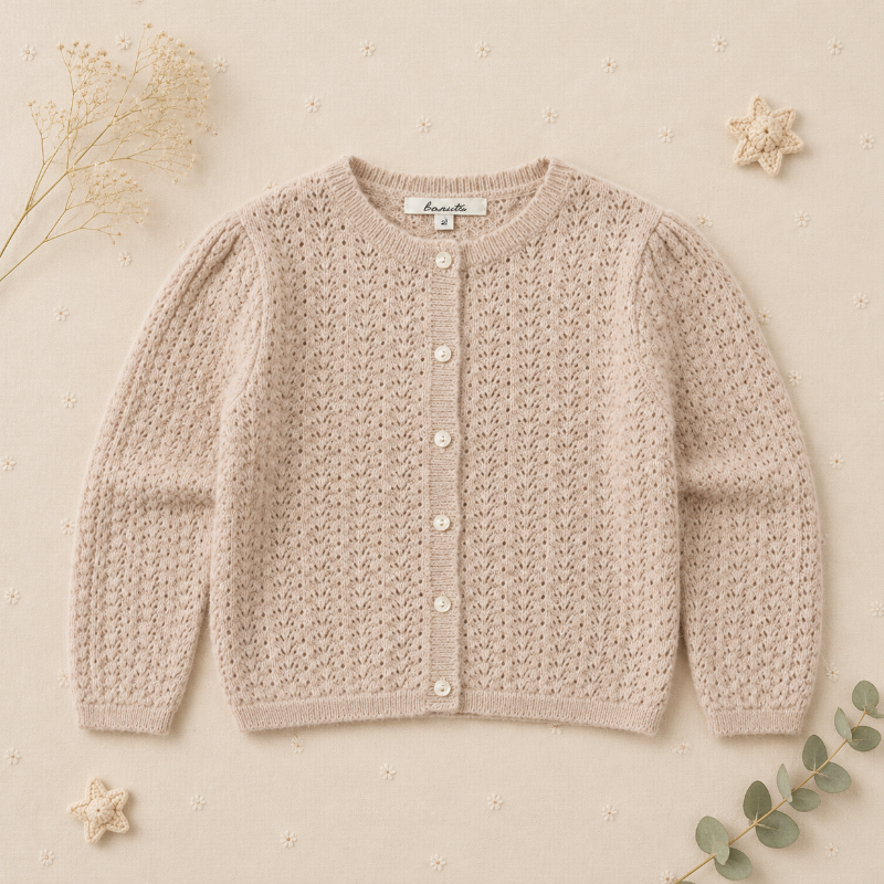 Buttoned Cardigan – Miękka i wygodna – dziecięca kamizelka z dzianiny