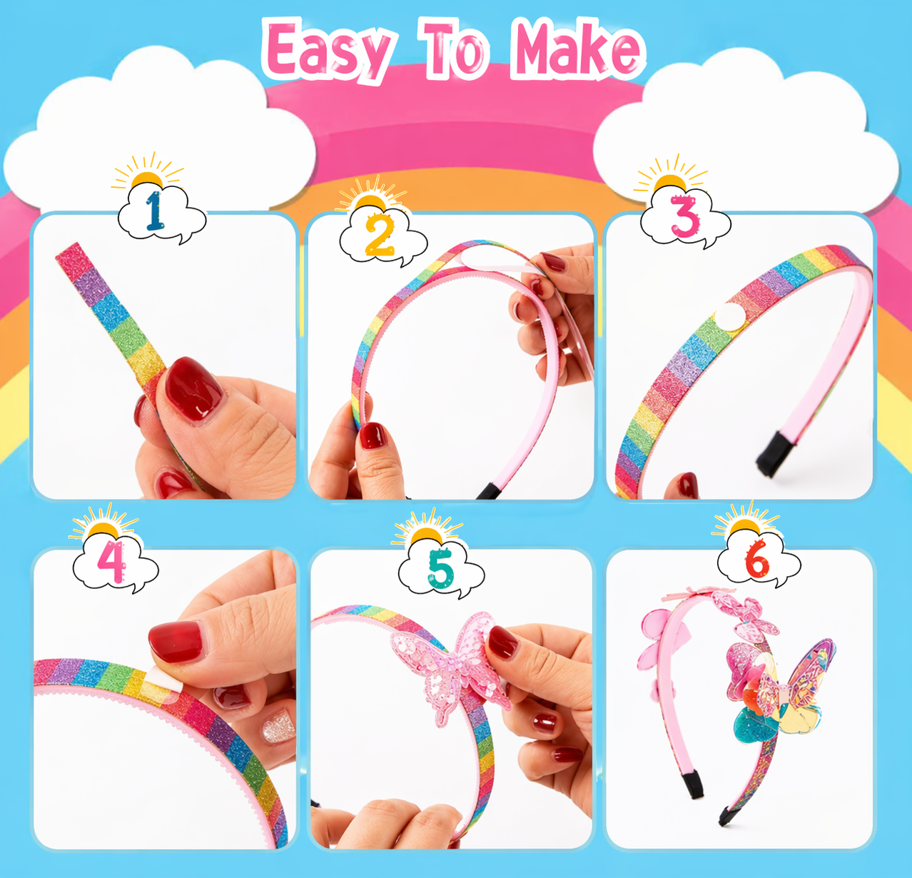 DIY Headband Making Kit – Kreatywne i zabawne – zestaw akcesoriów do opasek na włosy