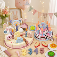 Thumbnail for Wooden Cake Cutting Toy – Kreatywność i zabawa w odgrywanie ról – Drewniany tort urodzinowy