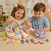 Wooden Cake Cutting Toy – Kreatywność i zabawa w odgrywanie ról – Drewniany tort urodzinowy