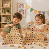 Rainbow Gem Stacking Blocks – Kreatywne i edukacyjne – zestaw drewnianych klocków do układania
