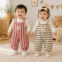 Thumbnail for Striped Overall Romper – Miękkość i wygoda – kombinezon dziecięcy