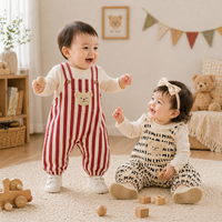 Thumbnail for Striped Overall Romper – Miękkość i wygoda – kombinezon dziecięcy